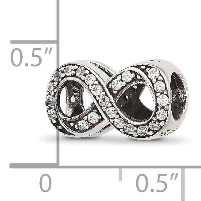 Sterling Silver Reflections CZ Infinity Bead