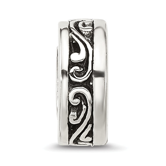 Sterling Silver Reflections Antiqued Scroll Spacer Bead