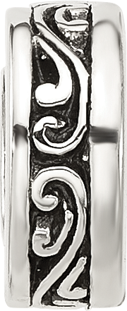 Sterling Silver Reflections Antiqued Scroll Spacer Bead