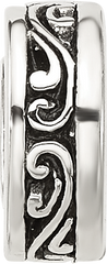 Sterling Silver Reflections Antiqued Scroll Spacer Bead