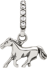 Sterling Silver Reflections Swarovski Crystal Horse Dangle Bead