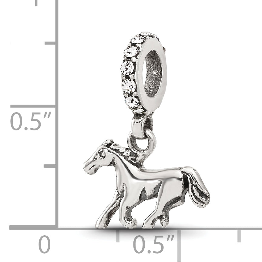 Sterling Silver Reflections Swarovski Crystal Horse Dangle Bead