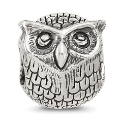 Sterling Silver Reflections Antiqued Owl Bead