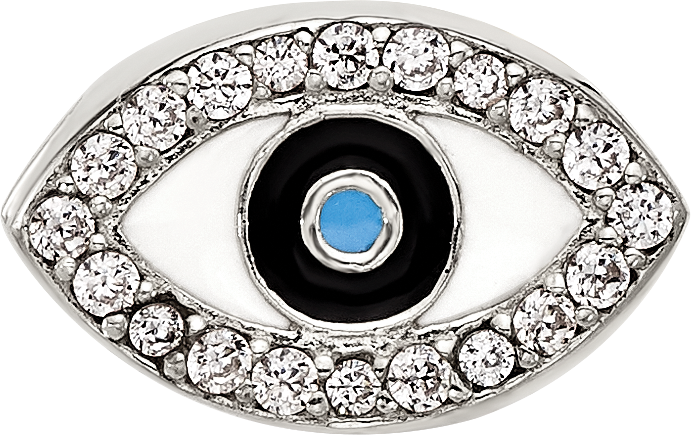 Sterling Silver Reflections Enameled and CZ Eye Bead