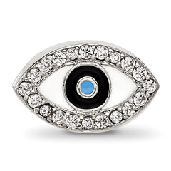 Sterling Silver Reflections Enameled and CZ Eye Bead