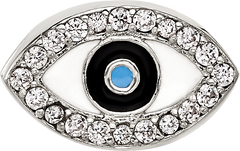 Sterling Silver Reflections Enameled and CZ Eye Bead