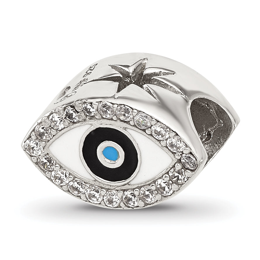 Sterling Silver Reflections Enameled and CZ Eye Bead