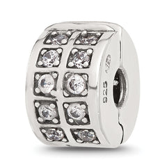 Sterling Silver Reflections CZ Clip Bead