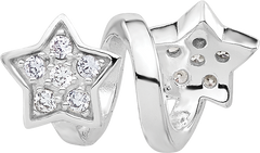 Sterling Silver Reflections Rhodium-plated CZ Star Twist Bead