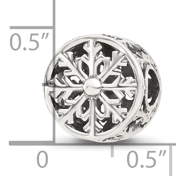 Sterling Silver Reflections Snowflake Circle Bead