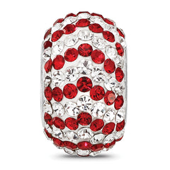 Sterling Silver Reflections RH-plated Red/White Preciosa Crystal Bead