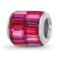 Sterling Silver Reflections RH-plated Pink/Red Preciosa Crystal Bead