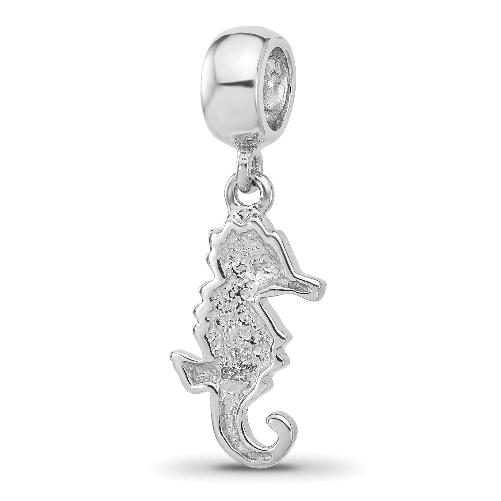 Sterling Silver Reflections RH-plated Seahorse Preciosa Crystal Dangle Bead