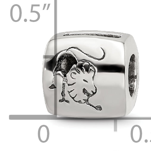 Sterling Silver Reflections Leo Zodiac Antiqued Bead