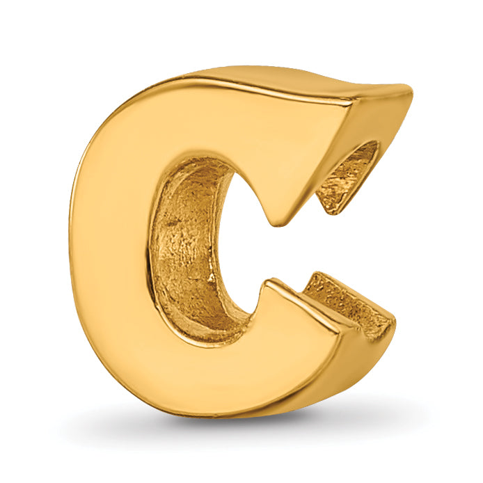 Sterling Silver Gold-plated Reflections Letter C Bead