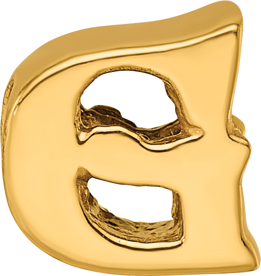 Sterling Silver Gold-Plated Letter G Bead with Polished Finish