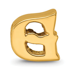 Sterling Silver Gold-Plated Letter G Bead with Polished Finish