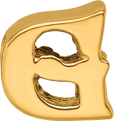 Sterling Silver Gold-Plated Letter G Bead with Polished Finish