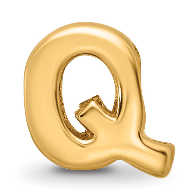 Sterling Silver Gold-plated Reflections Letter Q Bead