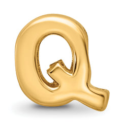 Sterling Silver Gold-Plated Letter Q Bead with Polished Finish by Sophia Jewelers