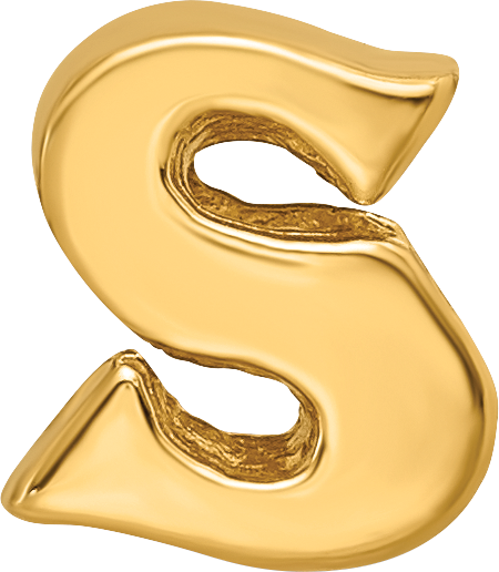 Sterling Silver Gold-Plated Letter S Bead with Polished Finish