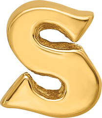 Sterling Silver Gold-Plated Letter S Bead with Polished Finish