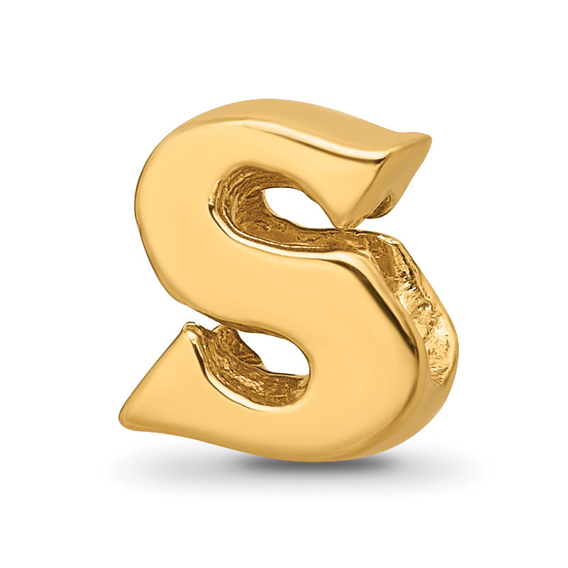 Sterling Silver Gold-plated Reflections Letter S Bead