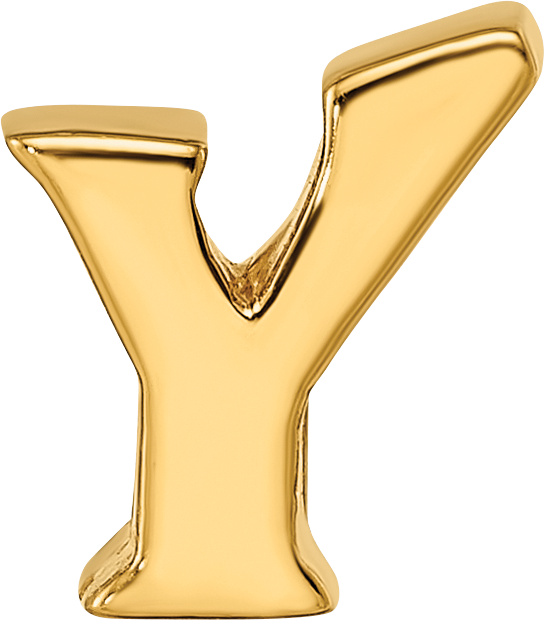 Sterling Silver 925 Gold-Plated Letter Y Bead with Polished Finish