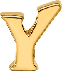 Sterling Silver 925 Gold-Plated Letter Y Bead with Polished Finish