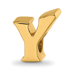 Sterling Silver Gold-plated Reflections Letter Y Bead