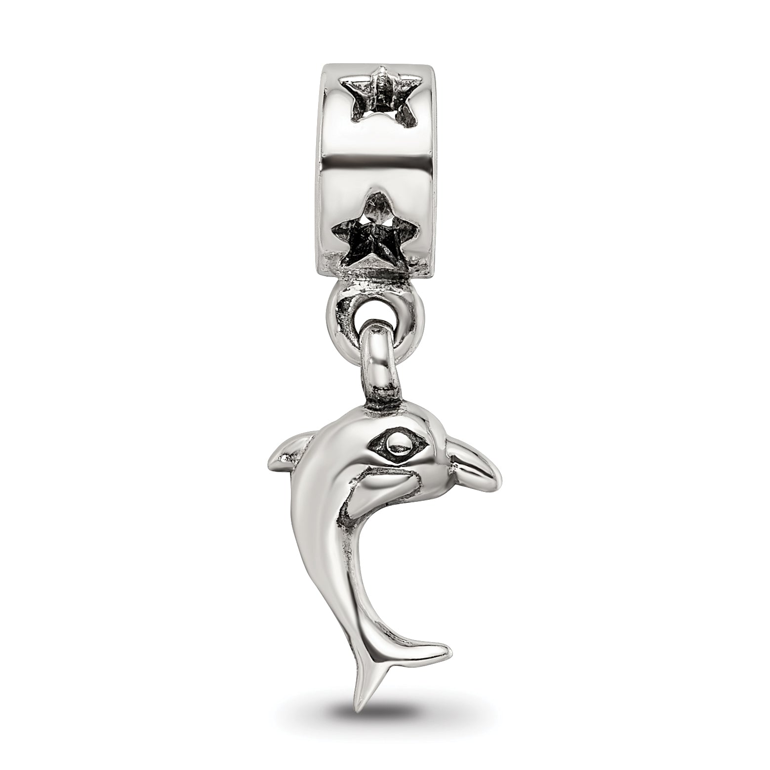 Sterling Silver Reflections Dolphin Dangle Bead