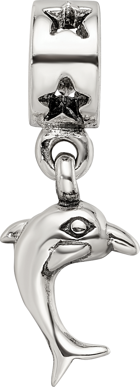 Sterling Silver Reflections Dolphin Dangle Bead