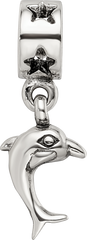 Sterling Silver Reflections Dolphin Dangle Bead