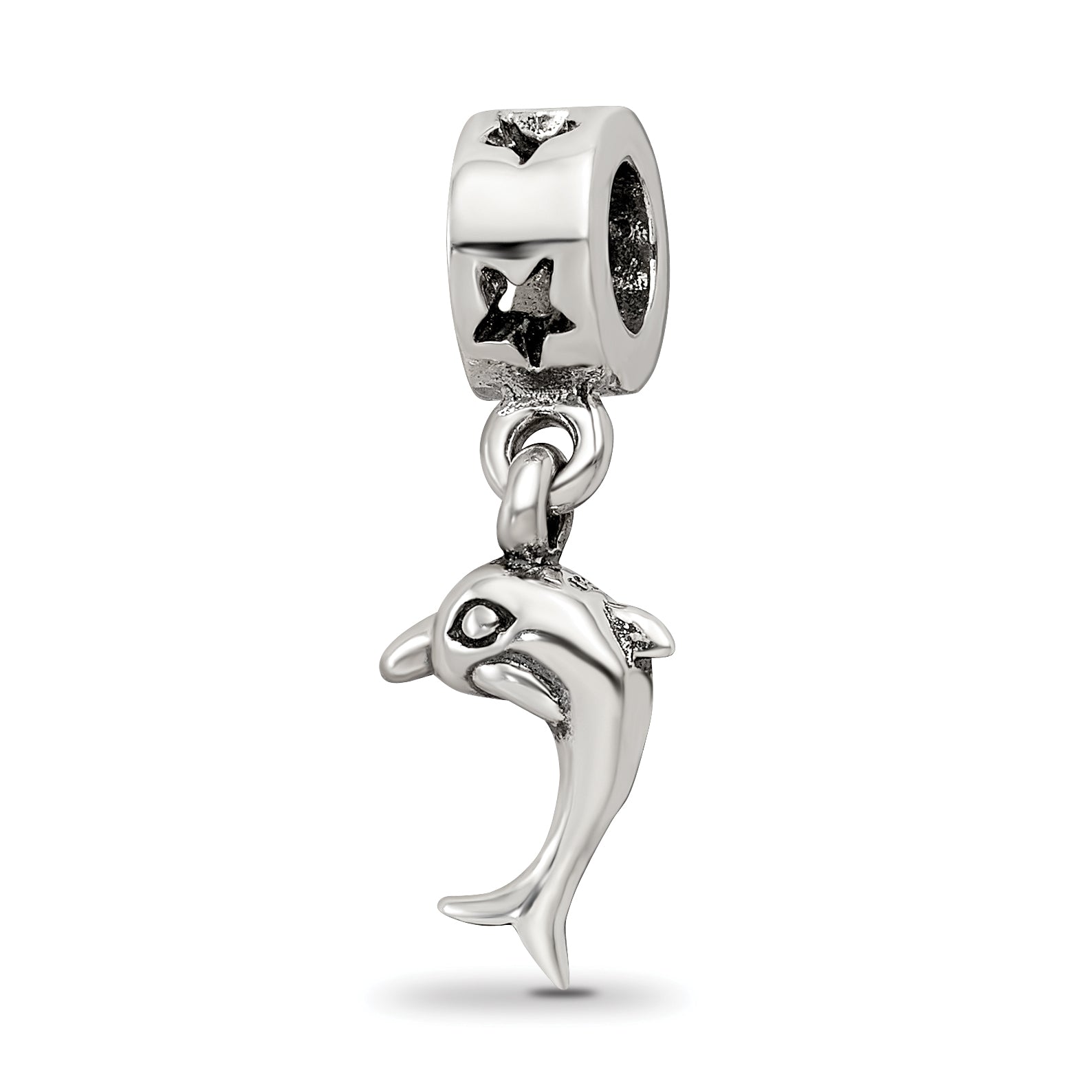 Sterling Silver Reflections Dolphin Dangle Bead