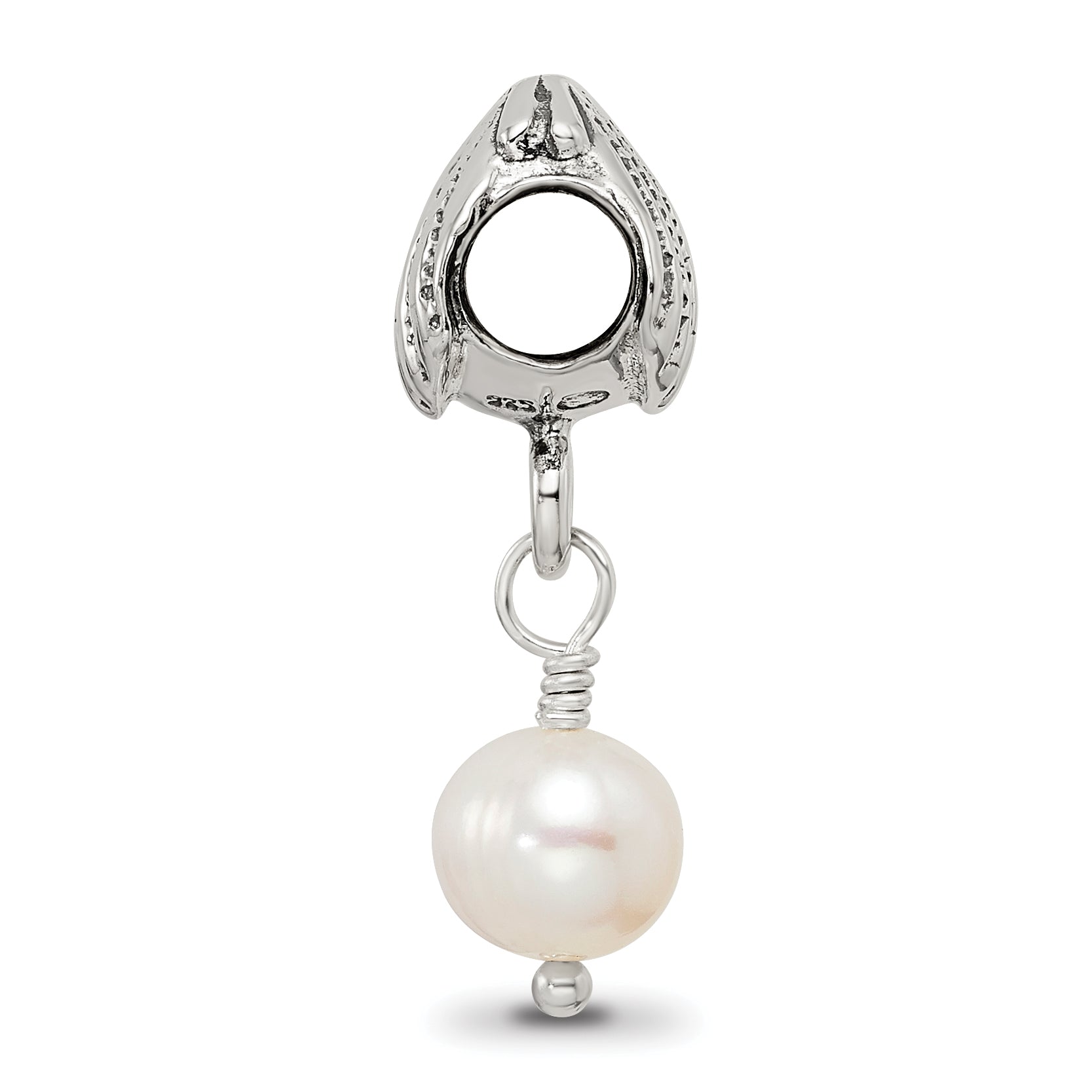 Sterling Silver Reflections Shell FW Cultured Pearl Dangle Bead