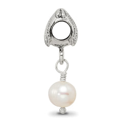 Sterling Silver 925 Pearl Dangle Bead with Antique Finish Elegant Design