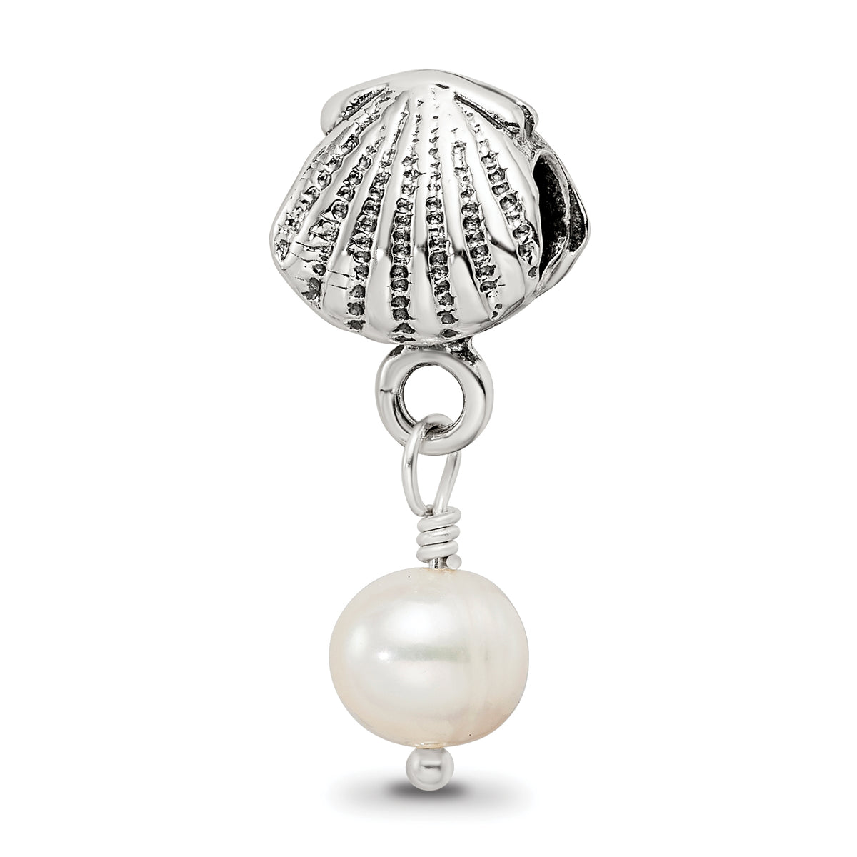 Sterling Silver Reflections Shell FW Cultured Pearl Dangle Bead