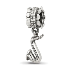 Sterling Silver Reflections Saxophone Dangle Bead