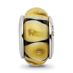 Sterling Silver Reflections Yellow Hand-blown Glass Bead