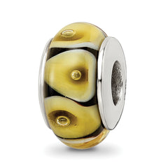 Sterling Silver Reflections Yellow Hand-blown Glass Bead