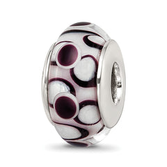 Sterling Silver Reflections Black Hand-blown Glass Bead