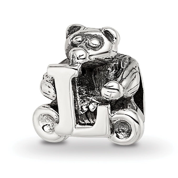 Sterling Silver Reflections Kids Letter L Bead