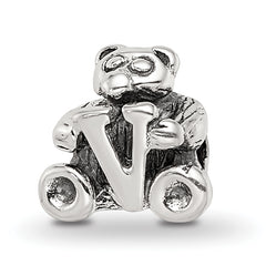 Sterling Silver Reflections Kids Letter V Bead