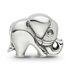 Sterling Silver 925 Kids Elephant Bead with Antiqued Finish Solid Design