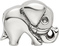 Sterling Silver 925 Kids Elephant Bead with Antiqued Finish Solid Design