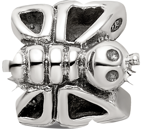 Sterling Silver 925 Kids Butterfly Bead with Antiqued Finish Solid Design