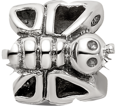 Sterling Silver 925 Kids Butterfly Bead with Antiqued Finish Solid Design