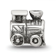 Sterling Silver 925 Kids Train Bead with Antiqued Finish Solid Charm