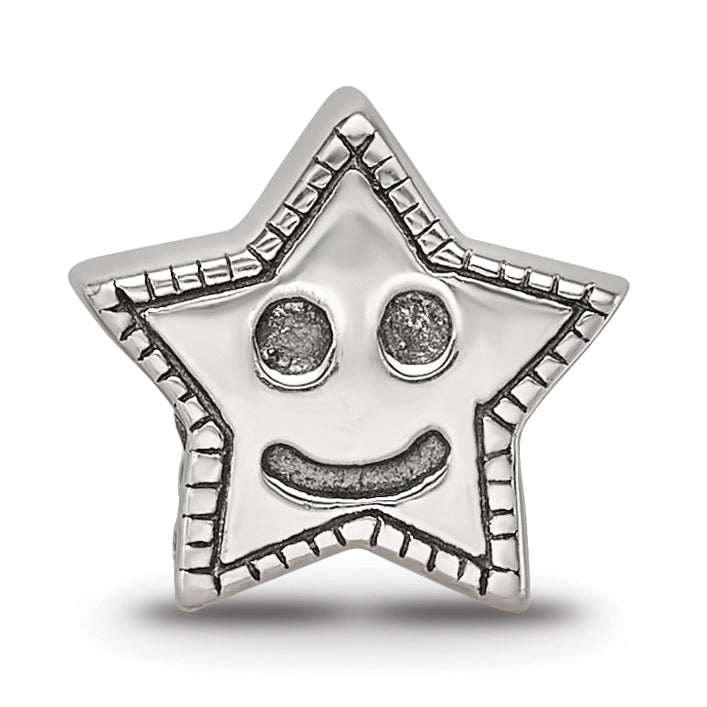 Sterling Silver Reflections Kids Smiley Star Bead