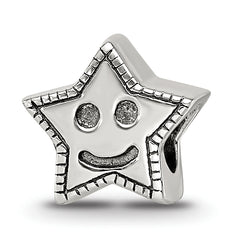 Sterling Silver Reflections Kids Smiley Star Bead